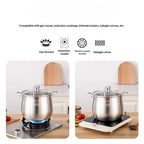 22cm Stainless Steel Stock Pot with Glass Cover – Soup & Kitchen Tool