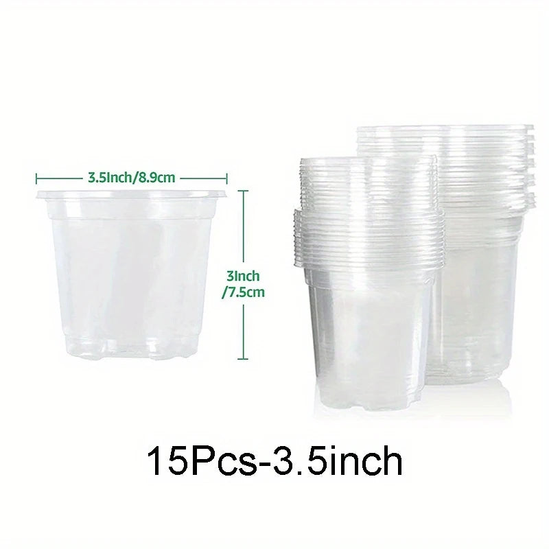 Transparent Plastic Nursery Pots with Drainage Holes