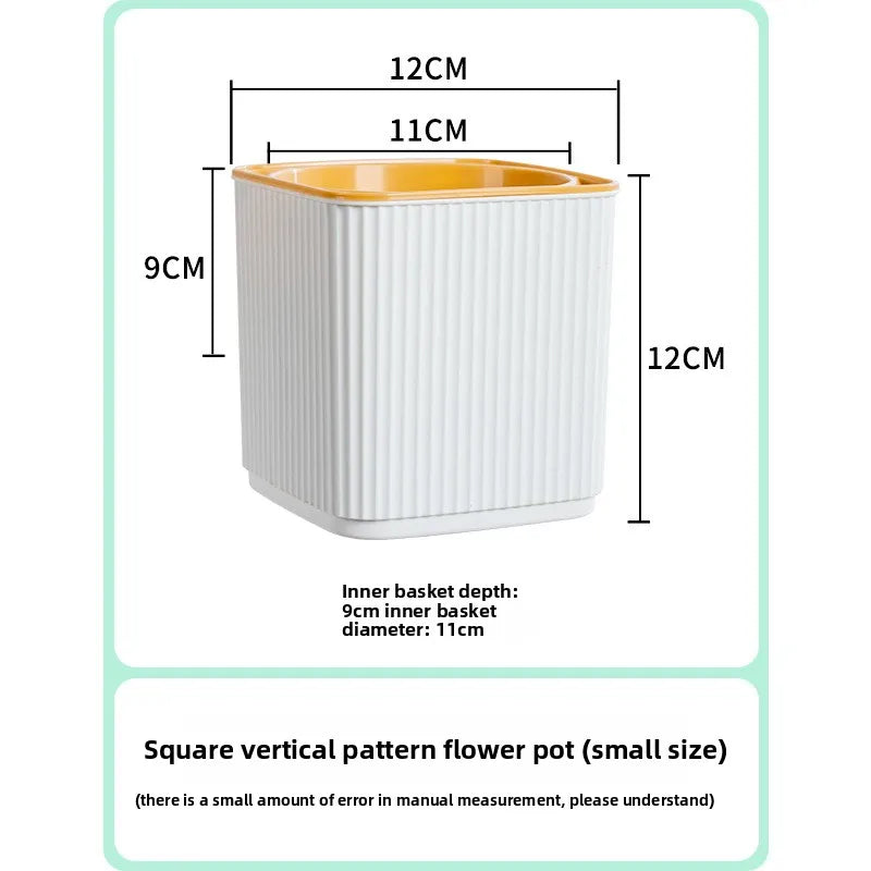 Self-Watering Nordic Style Square Flower Pot