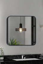 Modern Square Wall Mirror with Aluminum Alloy Frame Bathroom Decoration