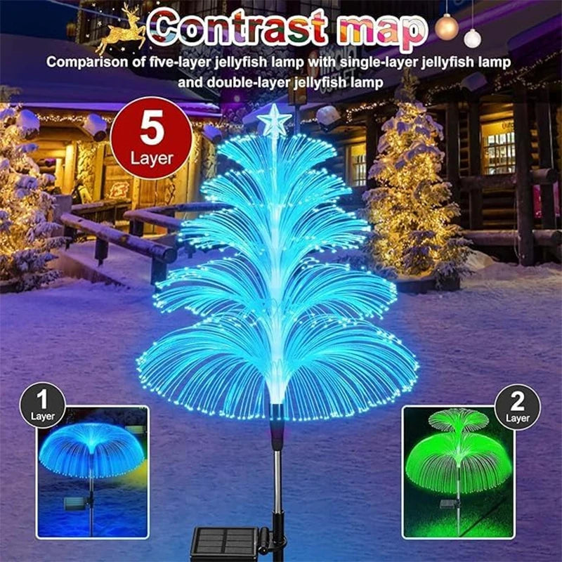 Solar Christmas Tree Lights 5M 7-Color RGB Outdoor IP65 Waterproof LED