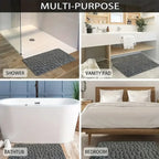 3D Non-Slip Bathroom Mat – Cobblestone Embossed Absorbent Quick-Dry Floor Rug