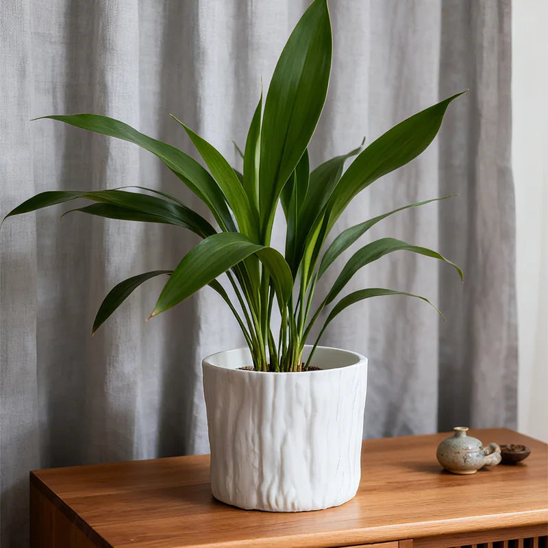 Mini Plastic Flower Pots Imitating Tree Bark