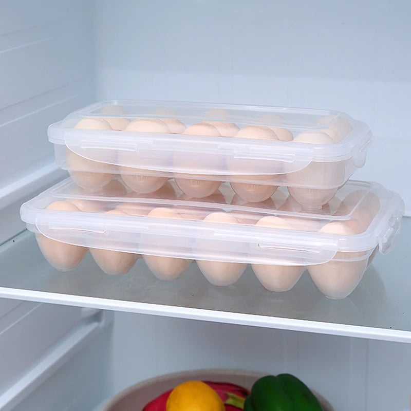 Reusable Plastic Egg Storage Box – Airtight & Stackable