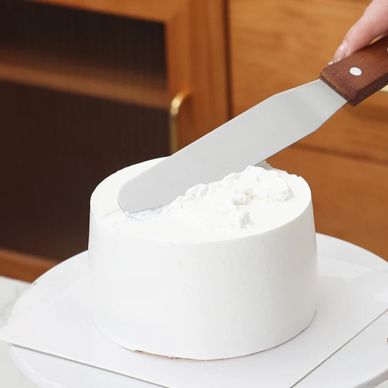 Stainless Steel Cake Icing Spatula with Wooden Handle