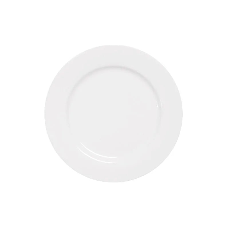 Round Ceramic Plate – Solid Porcelain Tableware for Home & Hotel