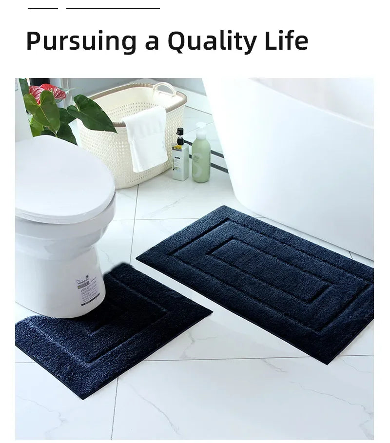 Plush Back-Shaped Bathroom Floor Mat – Anti-Slip Absorbent Foot & Entrance Mat