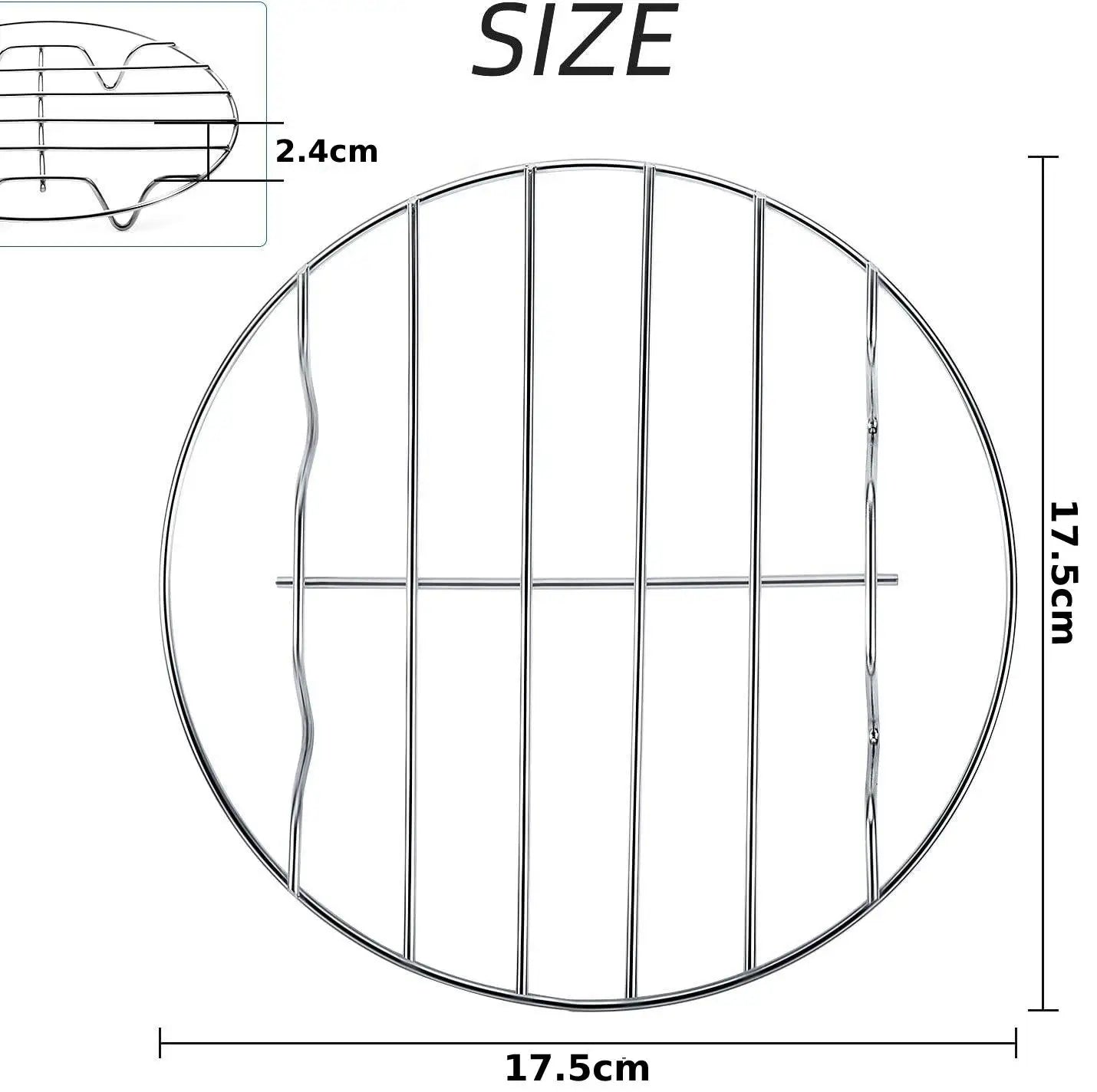 Eco-Friendly Stainless Steel Round Cooling & Steaming Rack – 6/7/8 Inch