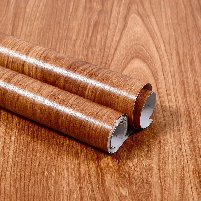 PVC Vinyl Wood Grain Wallpaper Self-Adhesive Waterproof 60cm Roll
