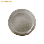 Japanese Irregular Ceramic Plate – Solid Color Dinnerware for Home Use