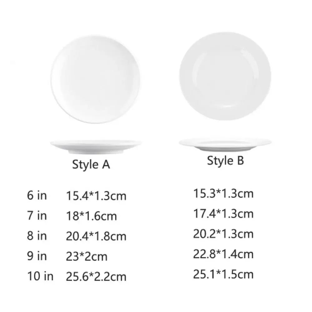 Round White Melamine Dish – Durable Plate for Home, Restaurant, Kitchen