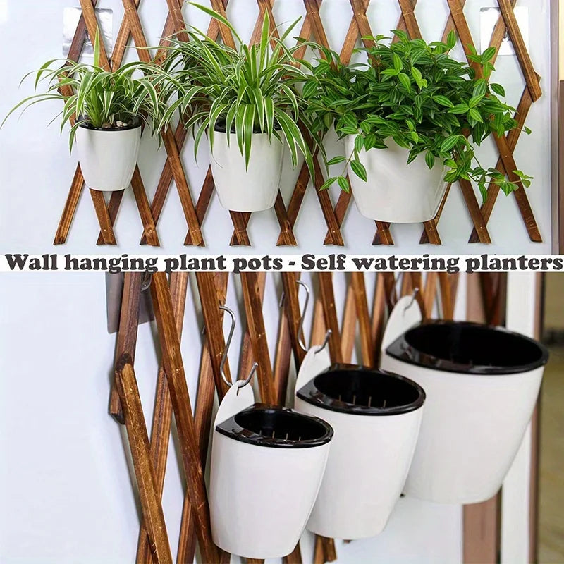 5-Pack Self-Watering Hanging Flower Pots with Rope