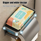 Drill-Free Wall-Mounted Aluminum Toilet Paper Holder Bathroom & Kitchen Tissue Rack