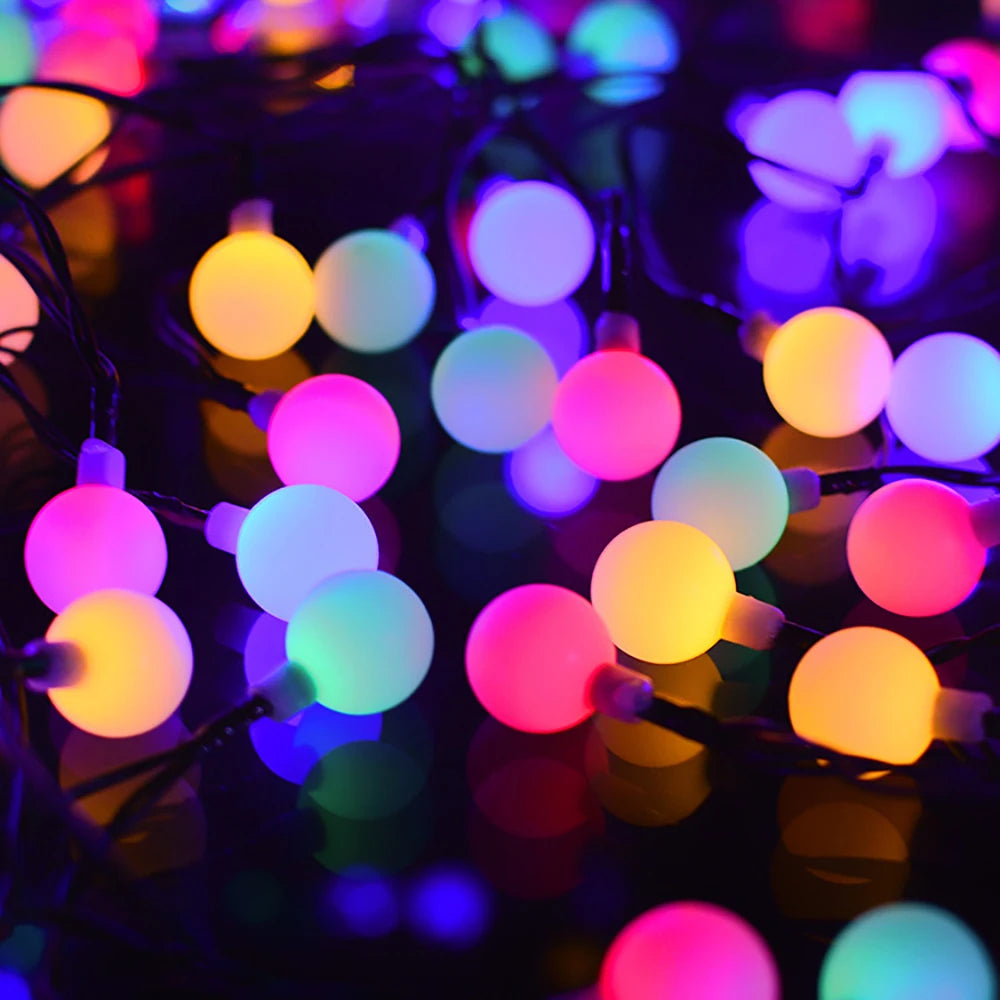 Solar LED Ball String Lights 5M IP65 Waterproof Holiday Decor
