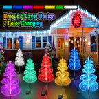 Solar Christmas Tree Lights 5M 7-Color RGB Outdoor IP65 Waterproof LED