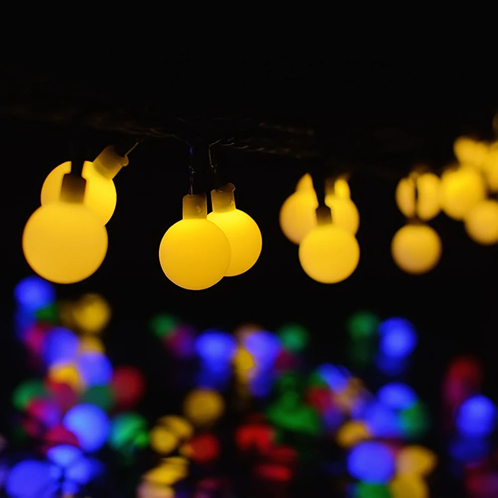 Solar LED Ball String Lights 5M IP65 Waterproof Holiday Decor