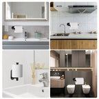 Stainless Steel Adhesive Toilet Paper Holder Waterproof Bathroom Tissue Rack Wall Mount