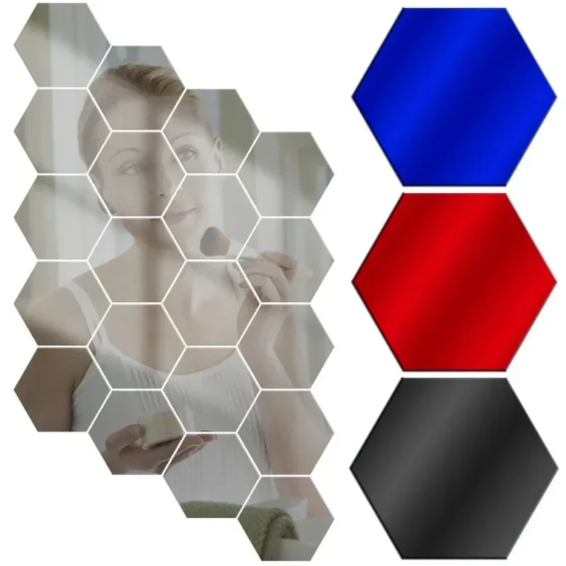 Elegant Hexagon Acrylic Mirror Wall Stickers for Stylish Home Decor