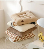 Rectangular Cartoon Velvet Seat Cushion – Memory Foam Comfort Pad