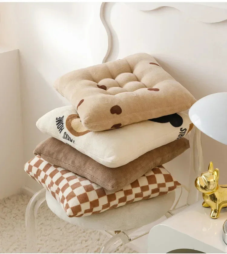 Rectangular Cartoon Velvet Seat Cushion – Memory Foam Comfort Pad