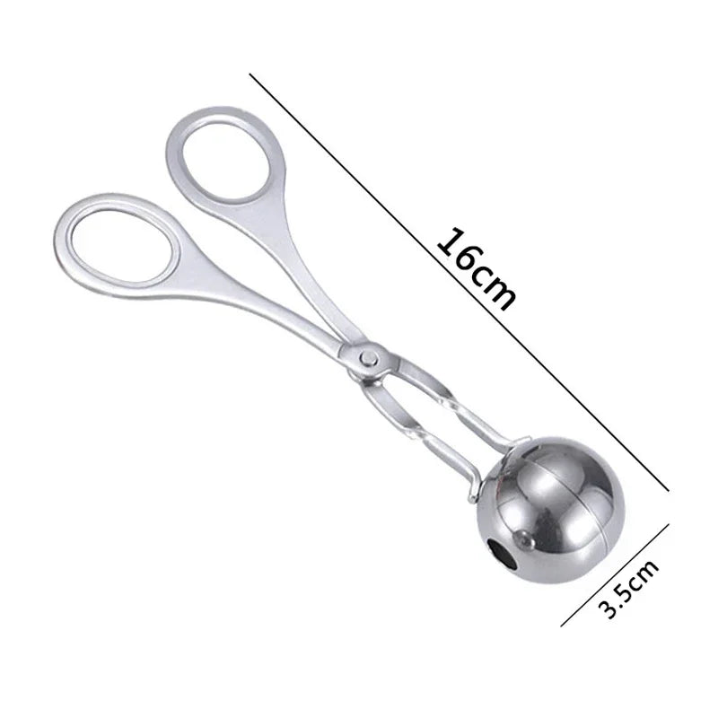 Stainless Steel Meat Baller Tongs – Ergonomic Meatball Maker for Kitchen, BBQ, and Baking