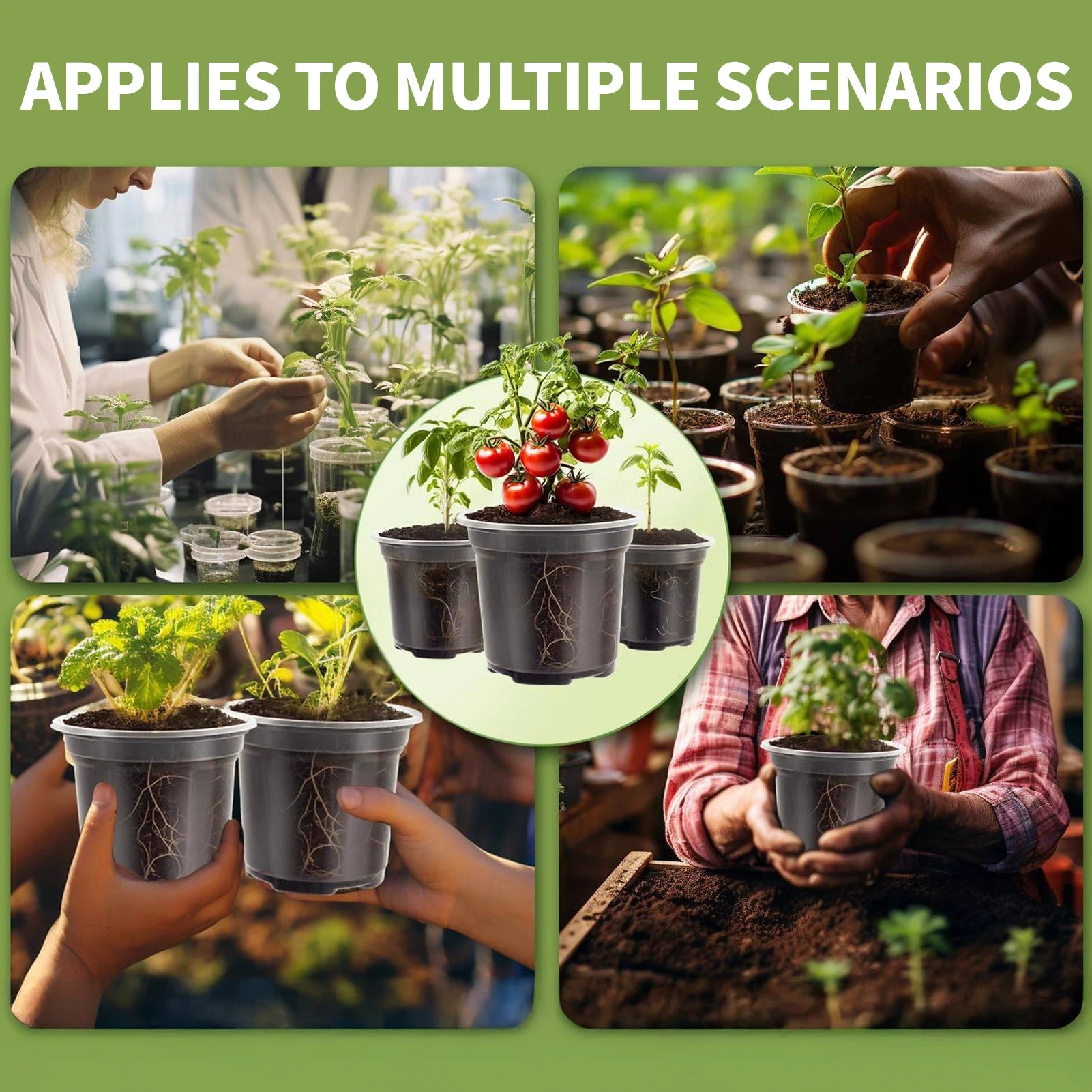 5PCS Transparent Hydroponic Plant Pots with Saucers