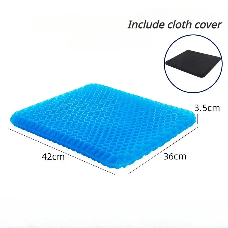 Gel Seat Cushion Honeycomb Non-Slip Ergonomic Back Tailbone Support