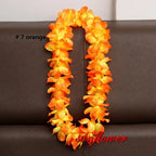 Artificial Hawaiian Flower Necklace Leis Heart-Shaped Garland Decor