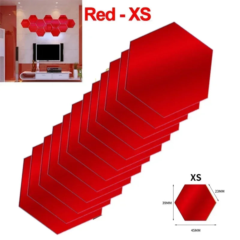 Elegant Hexagon Acrylic Mirror Wall Stickers for Stylish Home Decor
