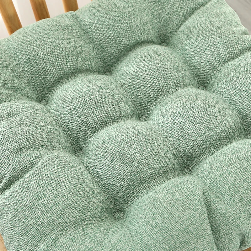 Plaid Knit Seat Cushion Cotton Filling Handmade Removable Washable