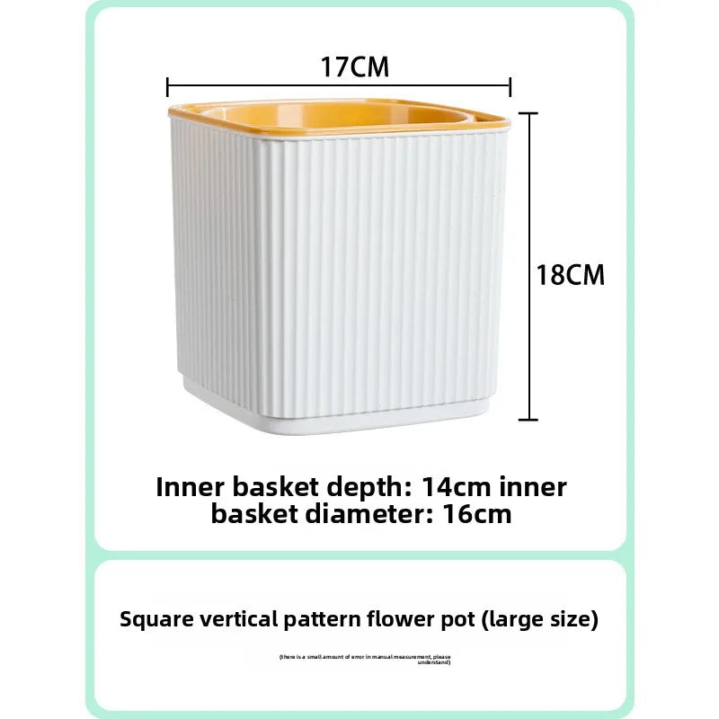 Self-Watering Nordic Style Square Flower Pot