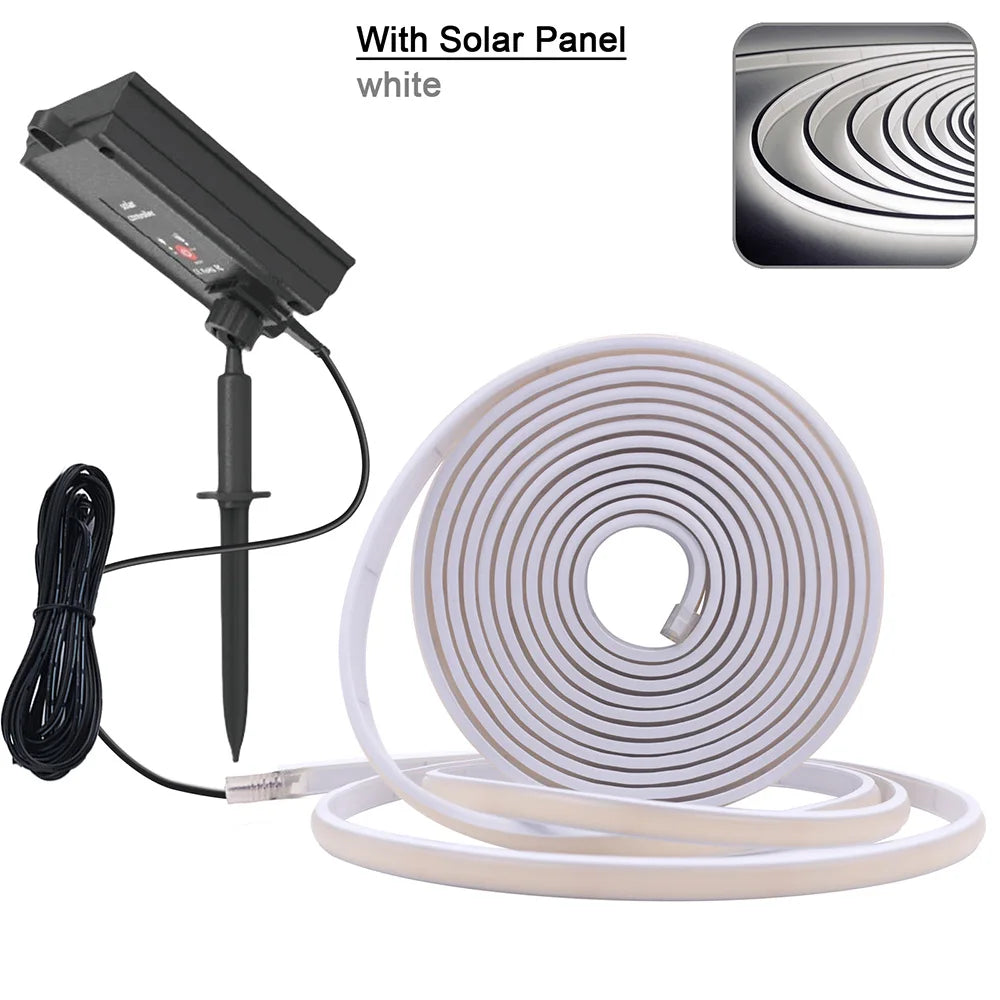 Solar COB LED Strip Light 320 LEDs/m Warm/Natural/Cold White IP67 Waterproof