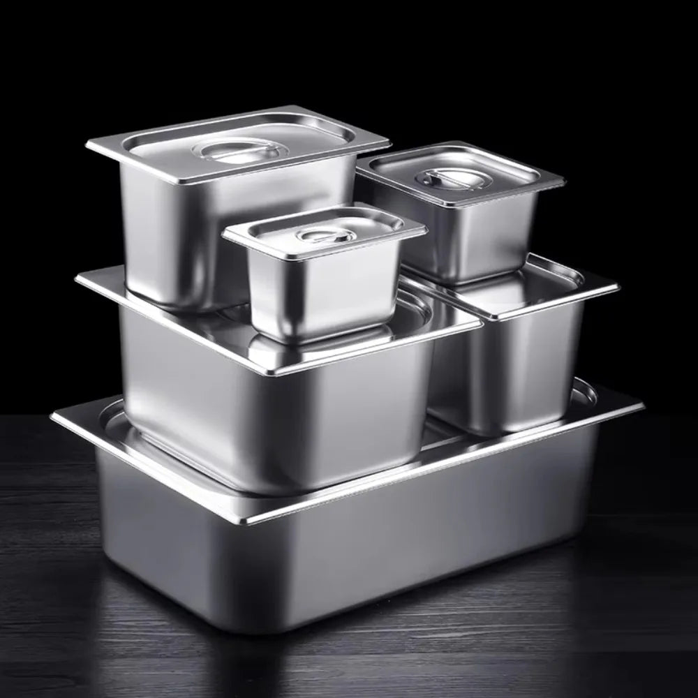 304 Stainless Steel Food Storage Pan – Durable Buffet & Kitchen Use