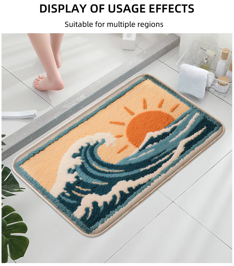 Cartoon Animal Bathroom Mat – Soft, Absorbent, Non-Slip Shower & Toilet Floor Rug for Kids