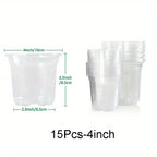 Transparent Plastic Nursery Pots with Drainage Holes