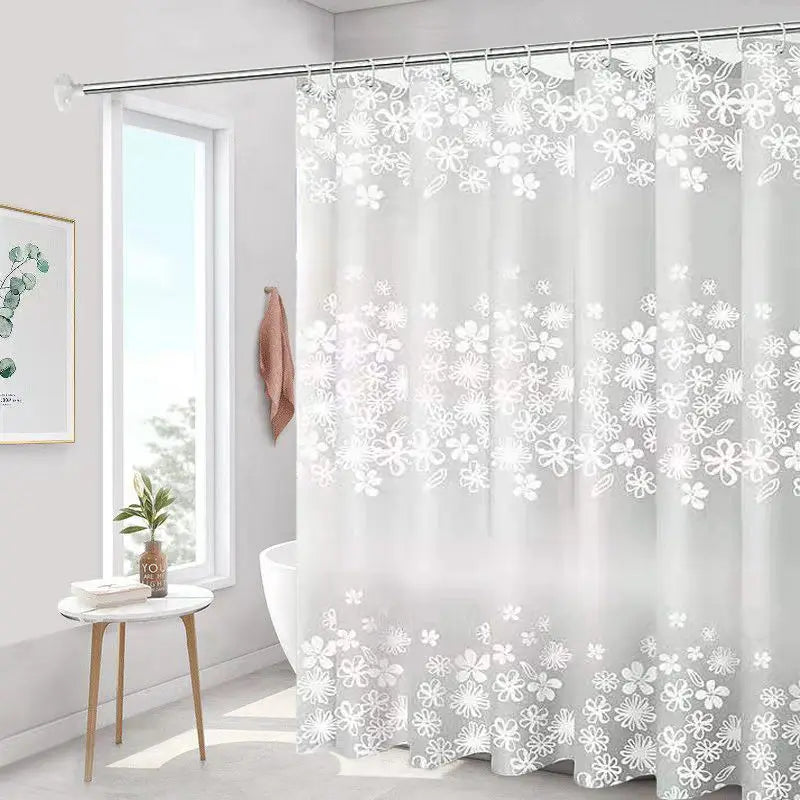 Modern PEVA Waterproof Shower Curtain 100x180cm – Leaf Print