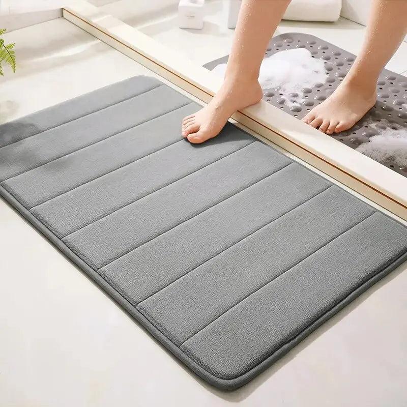 Memory Cotton Bathroom Mat 50x80cm Anti-Slip Absorbent Quick-Dry Soft Toilet Rug