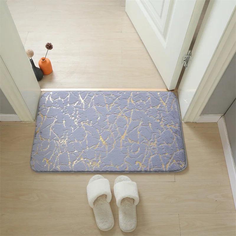 Modern Rectangle Washable Floor Mat – Non-Slip Bathroom, Bedroom & Living Room Rug