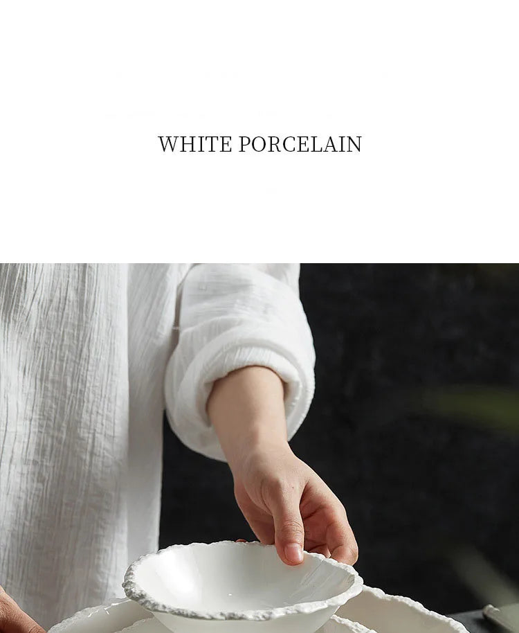 ZIZI FISH Porcelain Soup Bowl – Simple Solid White Design