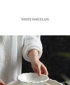 ZIZI FISH Porcelain Soup Bowl – Simple Solid White Design