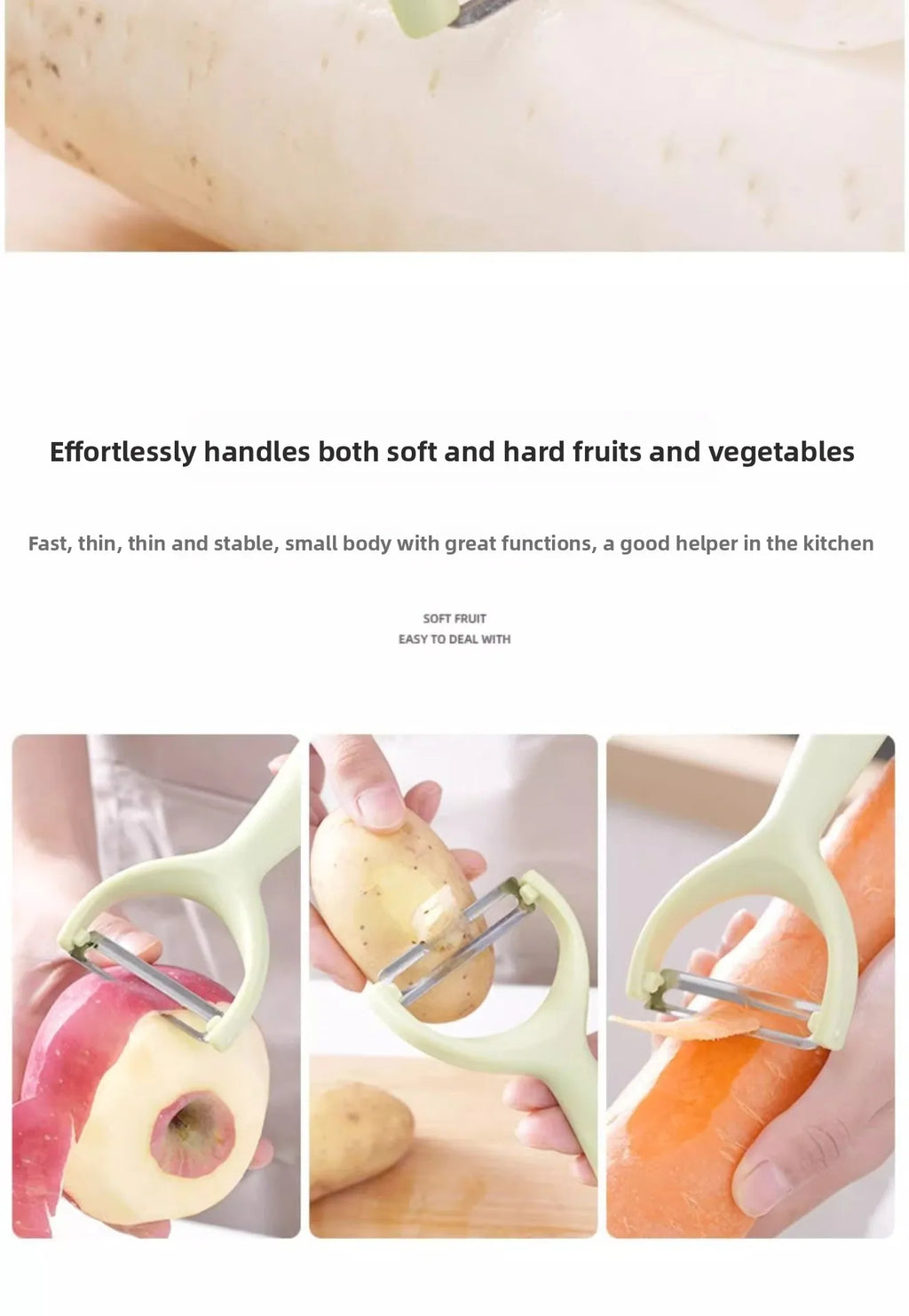 Stainless Steel Vegetable & Fruit Peeler with PP Handle – Multi-Purpose Kitchen Peeling Tool