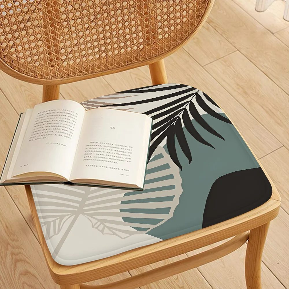 Palm Tree Leaves Printed Seat Cushion – Breathable & Anti-Slip Soft Pad