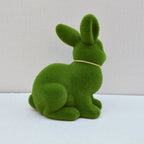 Artificial Moss Easter Bunny Figurine – Cute Foam Flocking Decoration