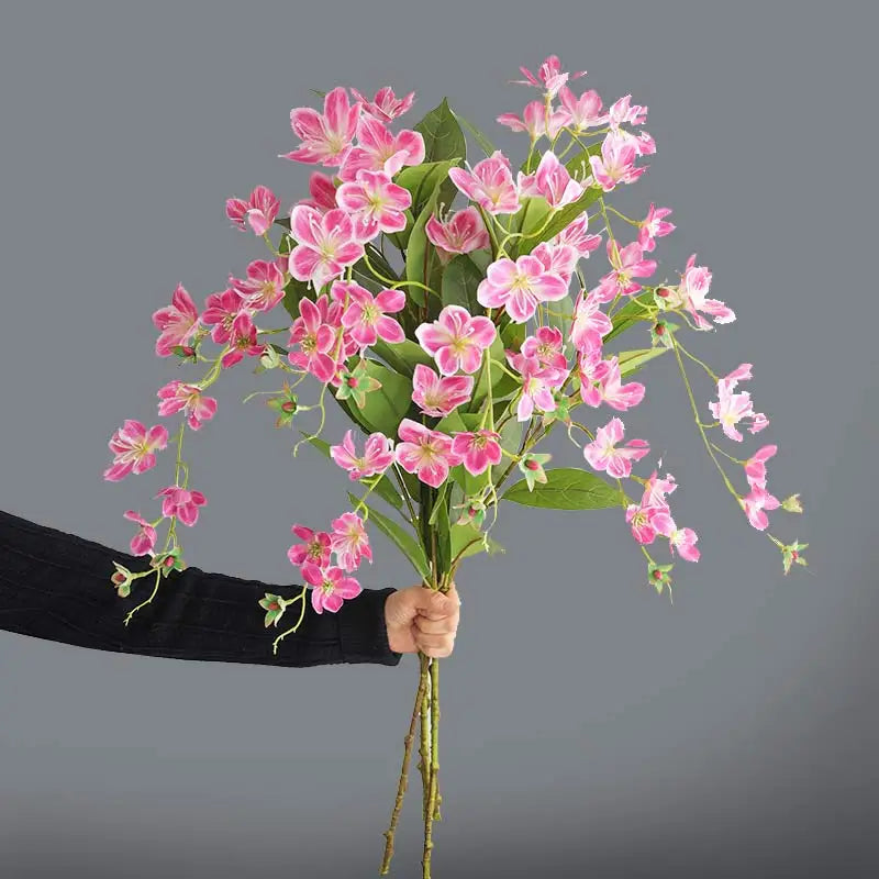 95cm Artificial Hanging Jasmine & Peach Blossom Plant