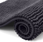 Homaxy Chenille Bathroom Mat – Non-Slip Dirt & Water Absorbent Microfiber Rug