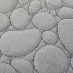 Embroidered Pebble Coral Velvet Bathroom Mat Set U-Shaped Absorbent Foot Rug Two-Piece