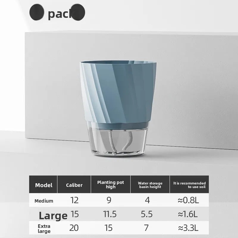 Transparent Self-Watering Hydroponic Plant Pot