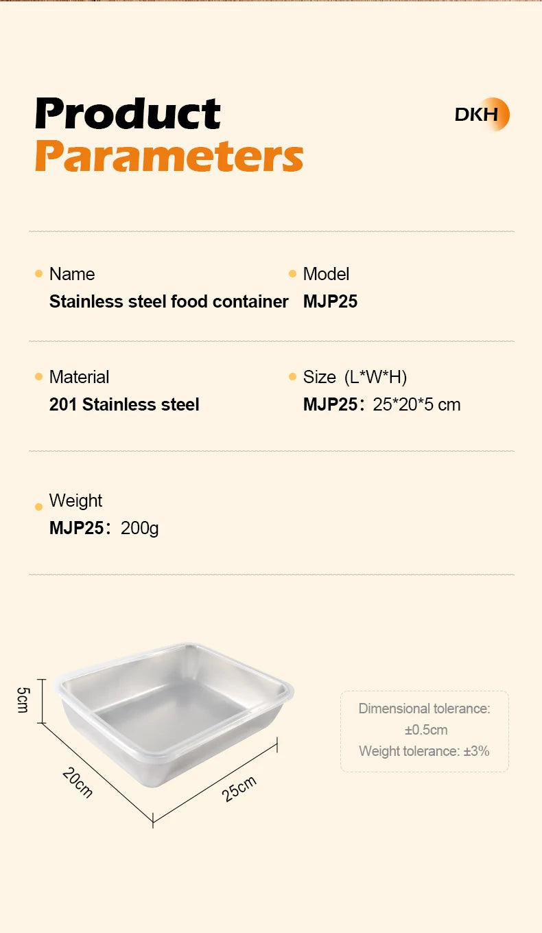 MTM 201 Stainless Steel Storage Trays – Eco-Friendly Korean Style, 4pcs Food Organizer