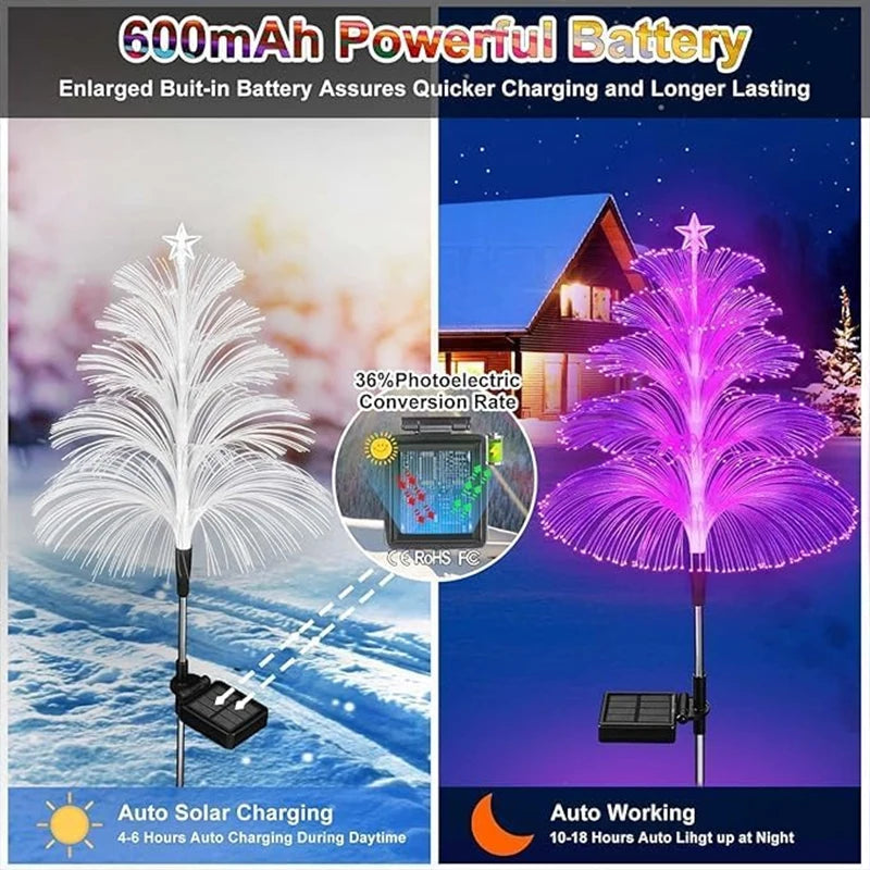 Solar Christmas Tree Lights 5M 7-Color RGB Outdoor IP65 Waterproof LED