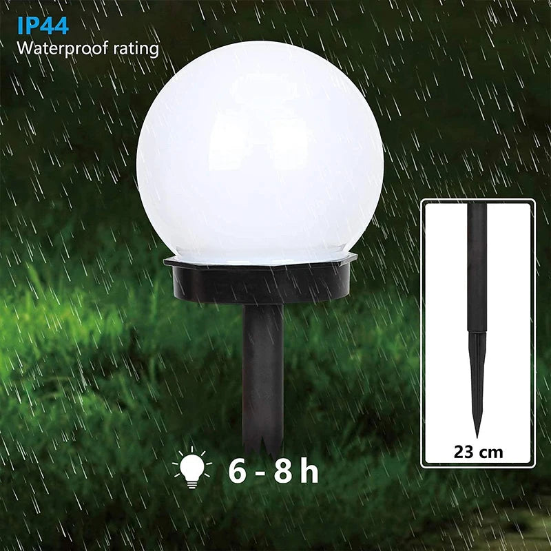 Solar LED Pathway Ball Lights 5M IP65 Waterproof Garden